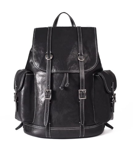 重工复古植鞣皮双肩包复刻伞兵包男包头层牛皮电脑包大背包旅行包