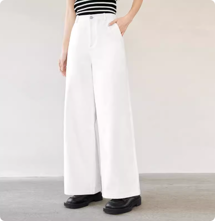 IC 白色简约直筒百搭休闲裤女
