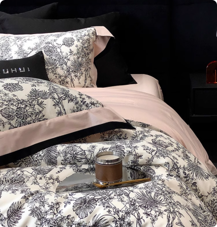 美式裸睡 复古长绒棉床单四件套全棉纯棉100S天丝被套罩 床上用品