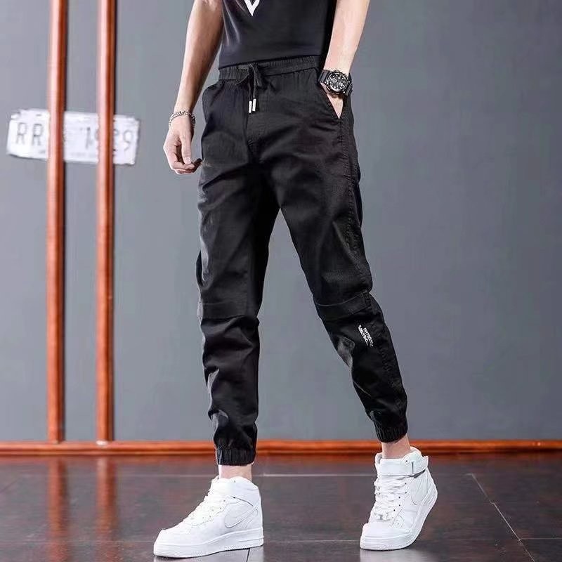 缩口裤男士 运动裤男生 长裤男【M-5XL】休闲裤男新款春季潮流运动男士长裤春秋潮牌工装束脚九分裤子@名汇衣社男装