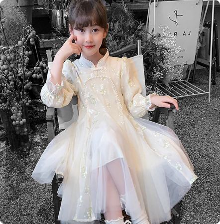 轻奢2025新款儿童裙子秋装新中式小女孩国风公主裙