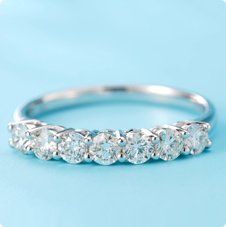 珠宝一克拉铂金小钻石钻戒排钻戒指女款真钻求婚订婚结婚时尚百搭