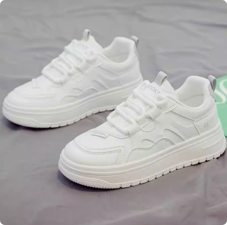 小白鞋女2025年夏新款爆款百搭学生女鞋运动休闲网面厚底板鞋子